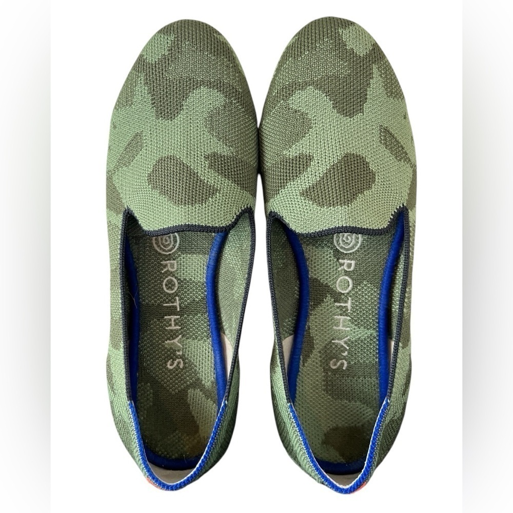 Rothy's The Loafer Olive Camo Green Round Toe Flats Shoes